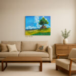 Countryside Cottage Landscape Canvas – Peaceful Nature Wall Art | Art Fantasy BD - Image 4