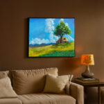 Countryside Cottage Landscape Canvas – Peaceful Nature Wall Art | Art Fantasy BD