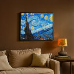 Starry Night Wall Art – Framed Van Gogh Canvas for Home Decor - Image 3