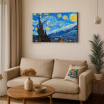 Starry Night Wall Art – Framed Van Gogh Canvas for Home Decor - Image 2