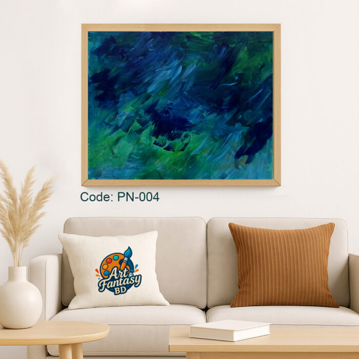 Oceanic Serenity – Blue & Green Abstract Canvas Wall Art for Modern Home Decor|Art Fantasy BD | - Image 4