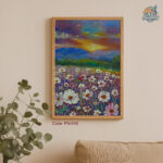 Floral Horizon Landscape – Vibrant Field and Sky Canvas for Home Decor |Art Fantasy BD | - Image 3