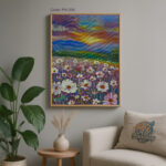 Floral Horizon Landscape – Vibrant Field and Sky Canvas for Home Decor |Art Fantasy BD | - Image 5