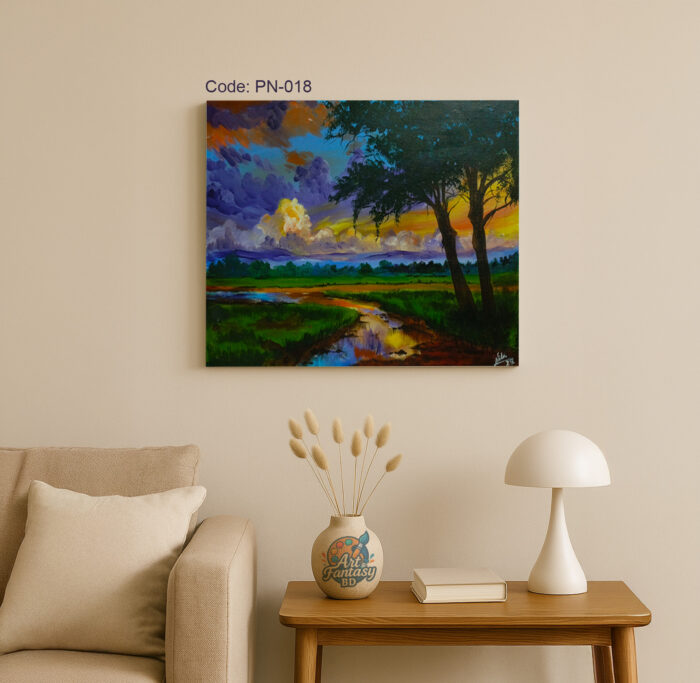 Golden Sunset Over the Fields – Vibrant Floral Wall Art for Modern Home Decor|Art Fantasy BD | - Image 4