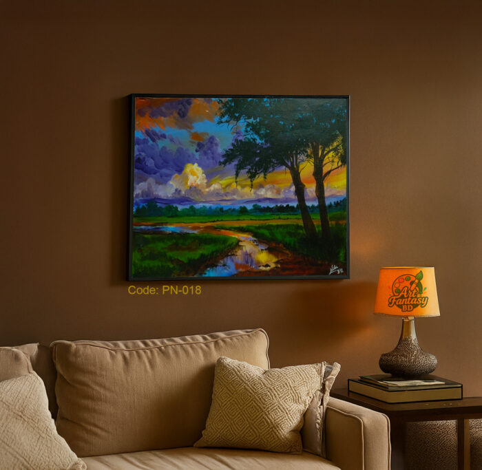 Golden Sunset Over the Fields – Vibrant Floral Wall Art for Modern Home Decor|Art Fantasy BD | - Image 5