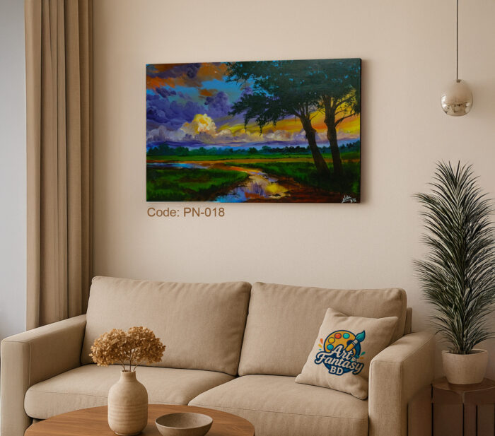 Golden Sunset Over the Fields – Vibrant Floral Wall Art for Modern Home Decor|Art Fantasy BD | - Image 2