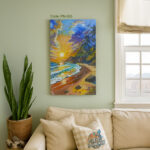 Tropical Sunset Beach Canvas Painting – Vibrant Coastal Wall Art | Art Fantasy BD - Image 4