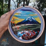 সূর্যের আলোয় পাহাড়ি সকাল | সেলাইয়ে বাঁধা প্রকৃতি | রঙের সুতোয় আঁকা দিগন্ত | Hoopart Art - Image 2