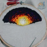 সুতোর বুননে লেকের প্রশান্তি | সূর্যাস্তের সোনালি পথ | সেলাইয়ে বাঁধা সন্ধ্যার গান | আলো-অন্ধকারের মিলনরেখা | প্রকৃতির আয়নায় রঙের খেলা | Hoopart Art - Image 2